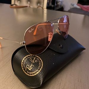 RayBan aviator pink sunglasses